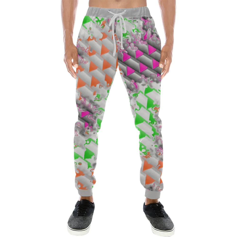 90s Confetti Whiteout All Over Print Light-Weight Men's Jogger Sweatpants (Non Fleece Lined)