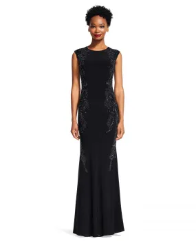 Adrianna Papell - Jewel Neckline Beaded Long Dress AP1E200687