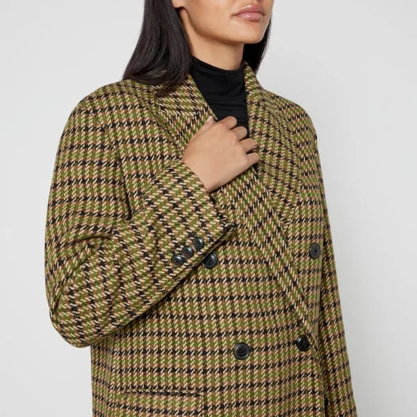 Aligne Kennedy Checked Twill Double-Breasted Coat