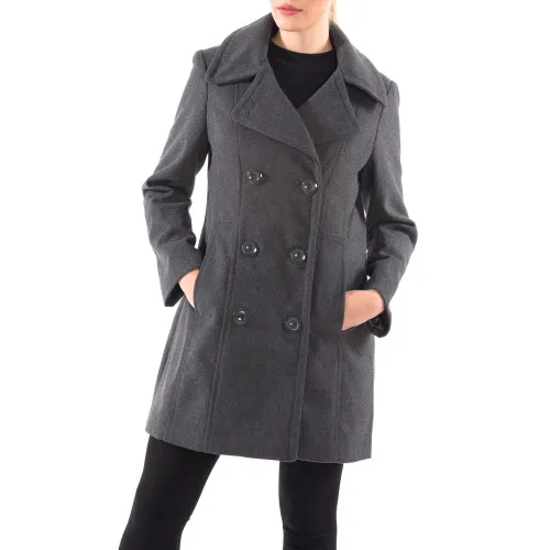 Alpine Swiss Norah Womens Wool Blend Double Breasted Peacoat Runs Large