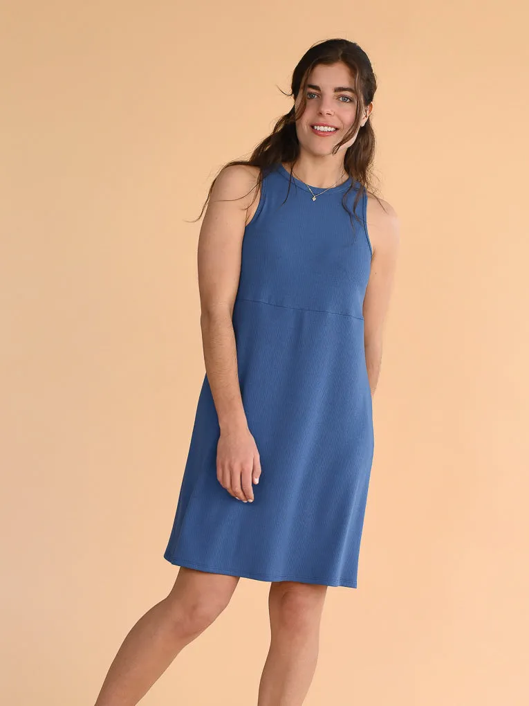 Amber Denim Blue A-line Dress