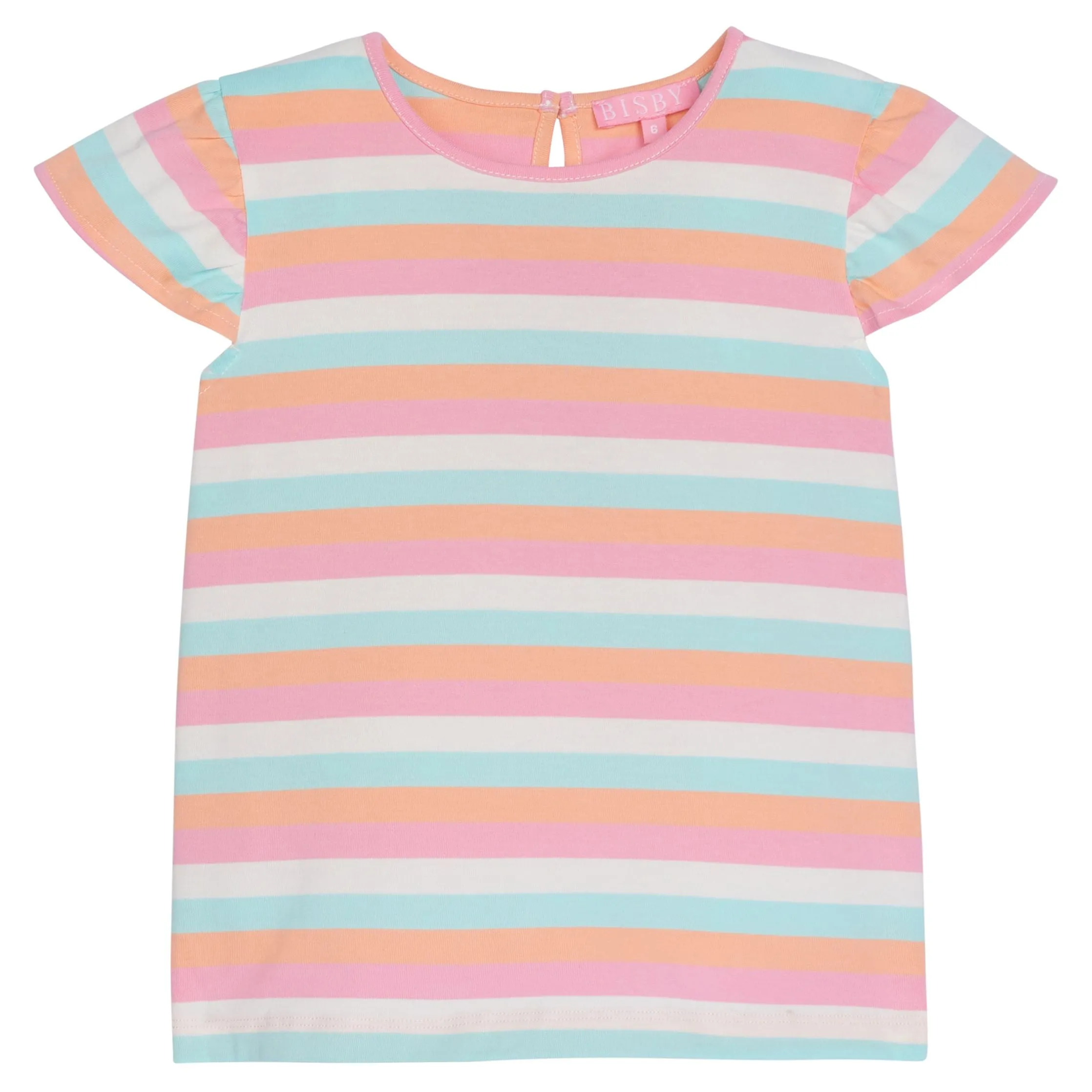 Angel Sleeve Tee- Sherbert Stripe