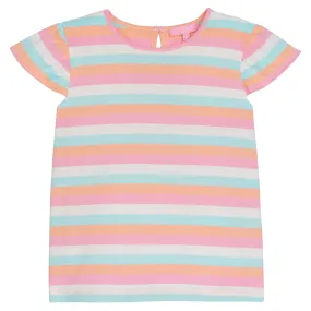 Angel Sleeve Tee- Sherbert Stripe