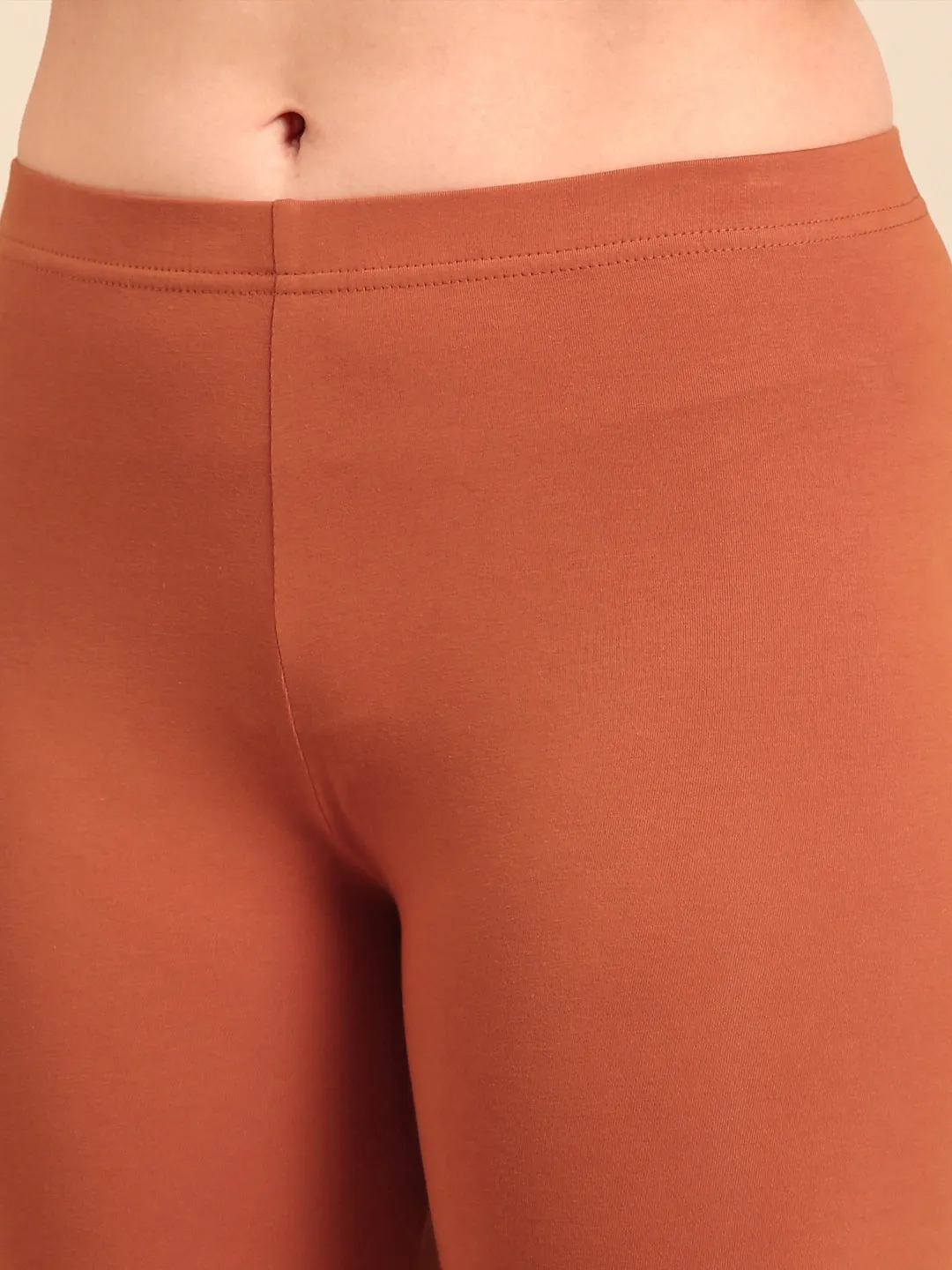 Ankle Length Leggings Cotton-Rust