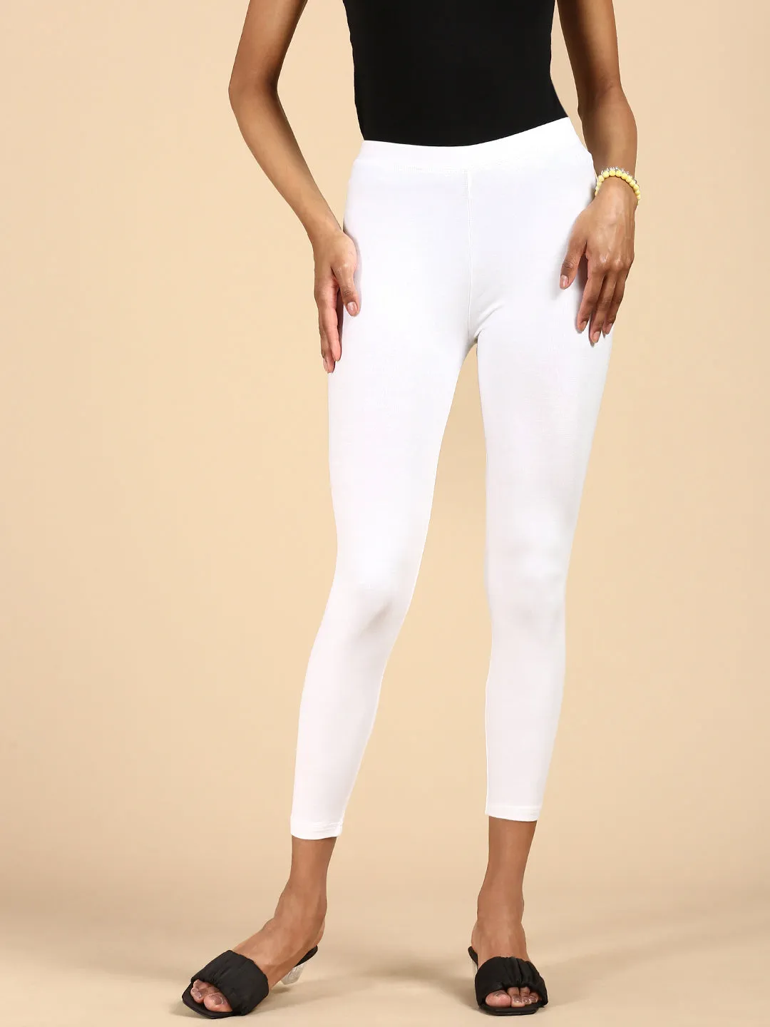 Ankle Length Leggings Viscose-White