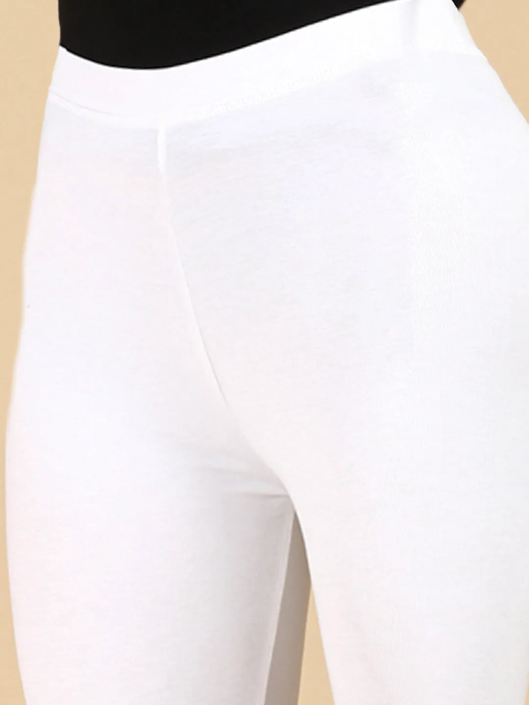 Ankle Length Leggings Viscose-White