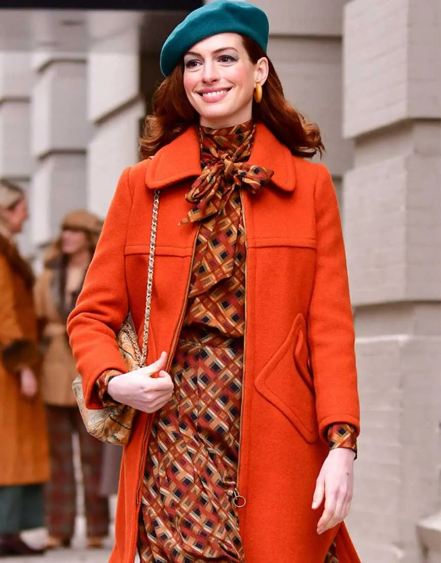 Anne Hathaway Modern Love Orange Coat - Anne Hathaway Orange Coat