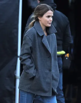 Antlers Keri Russell Coat |Julia Meadows Grey Woolen Coat |ujackets.com