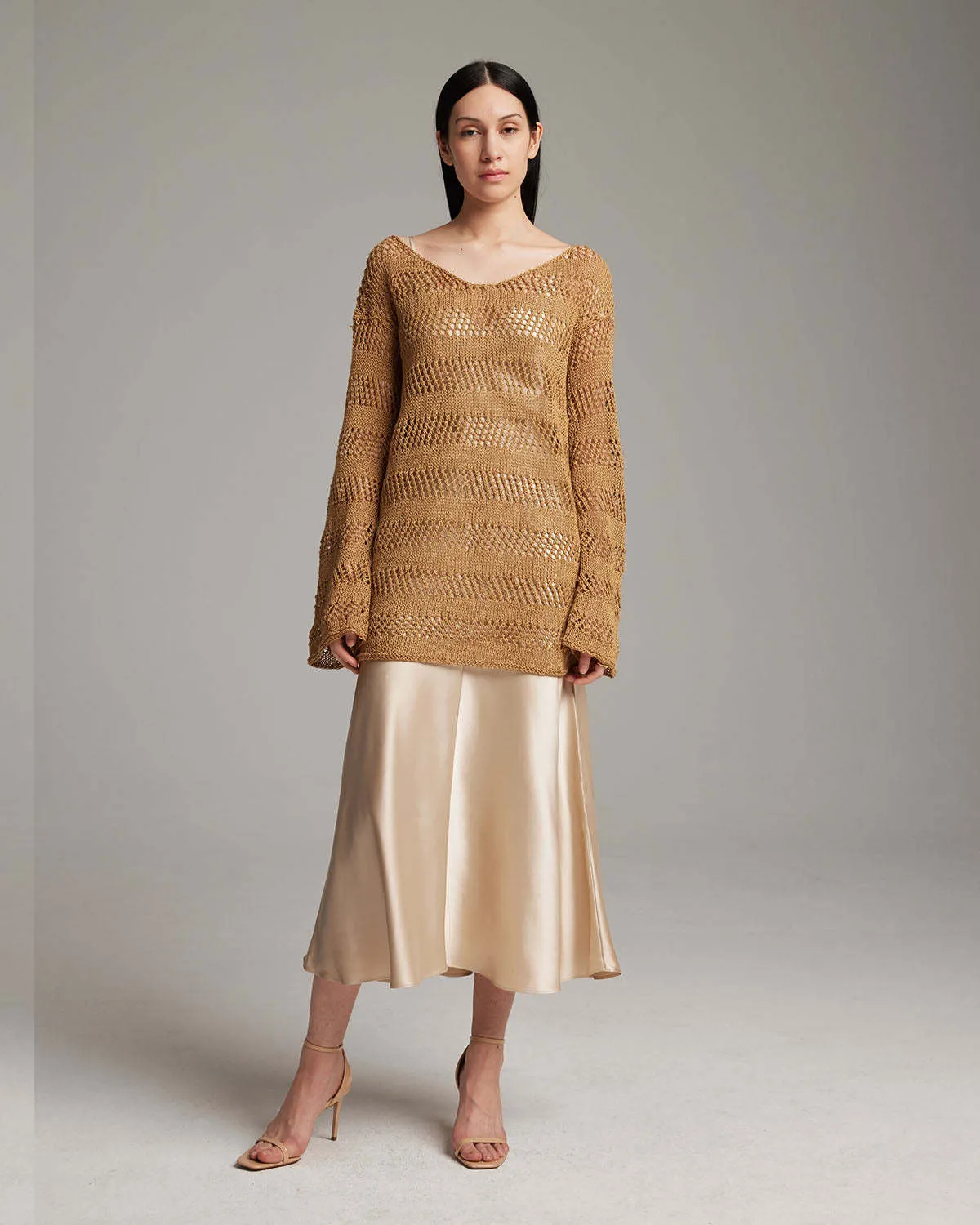 Apparel Loose Knit Linen Sweater