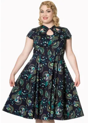 Banned Proud Peacock Cutout Swing Dress