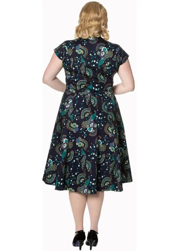 Banned Proud Peacock Cutout Swing Dress