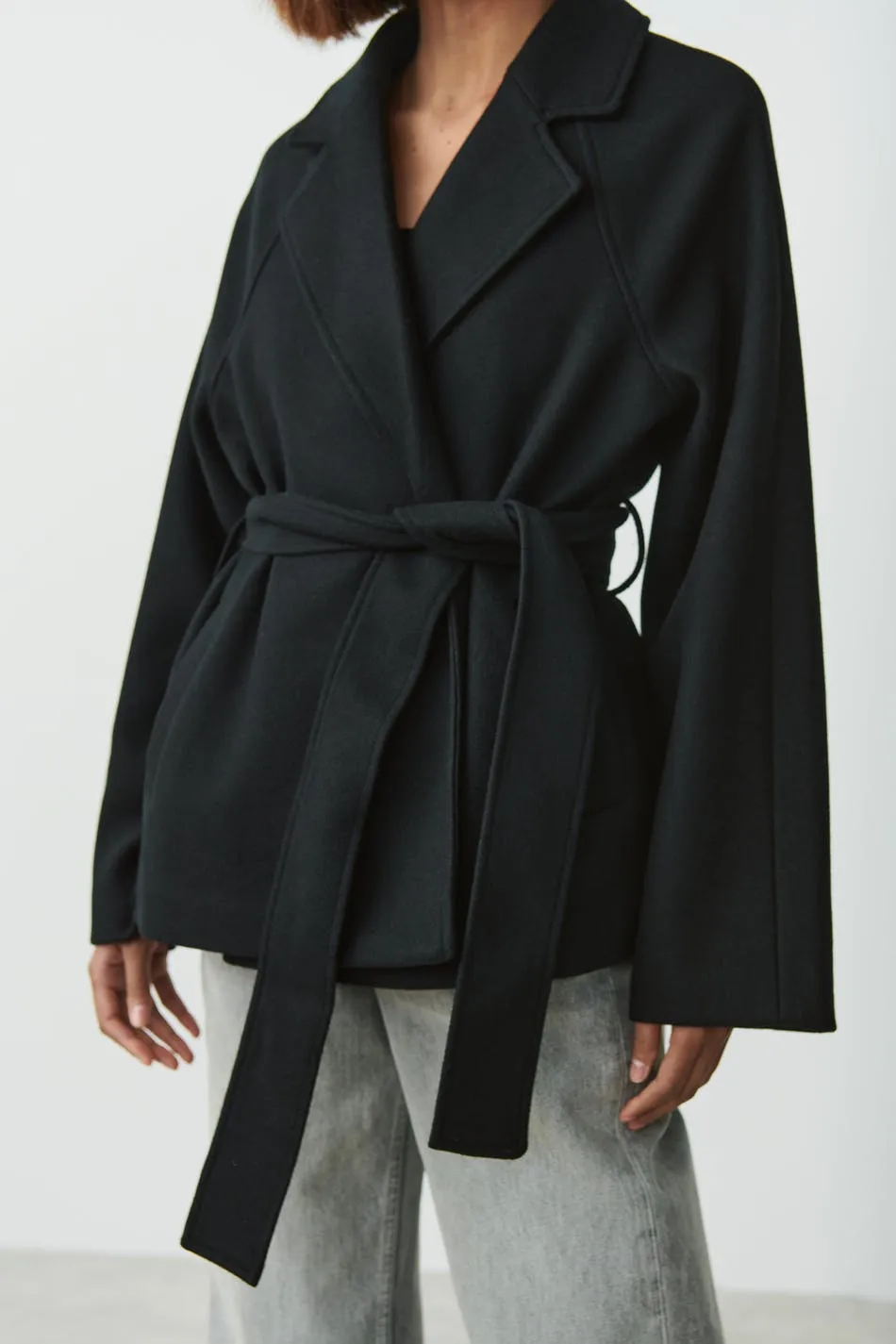 Belted short coat