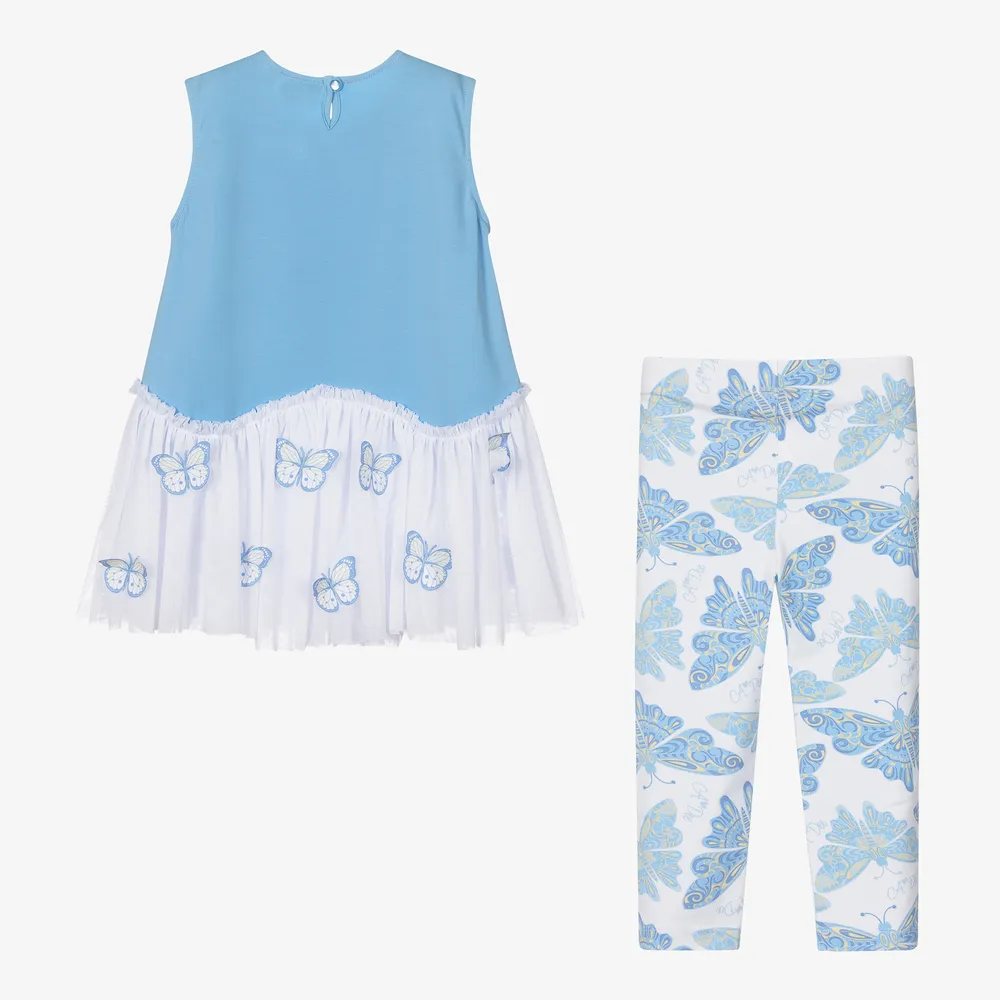 Blue & White Leggings Set