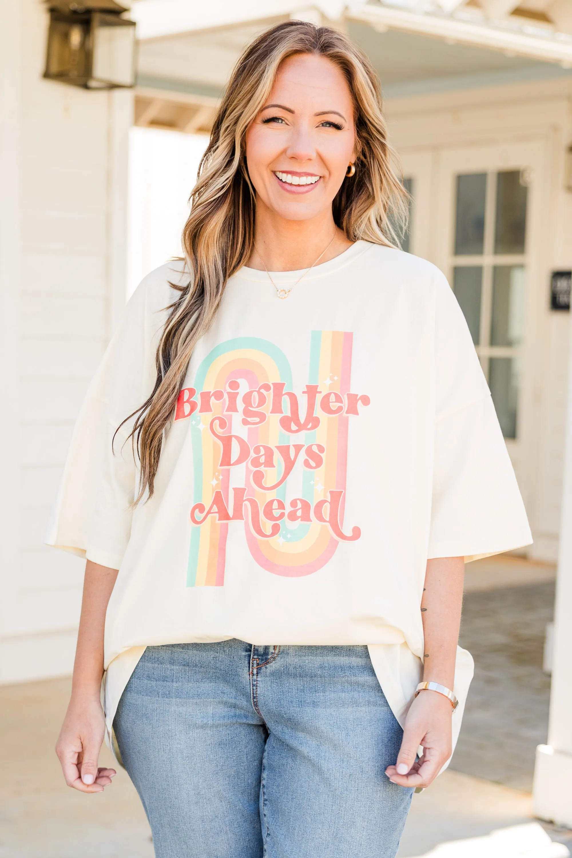 Brighter Days Boyfriend Tee, Ivory