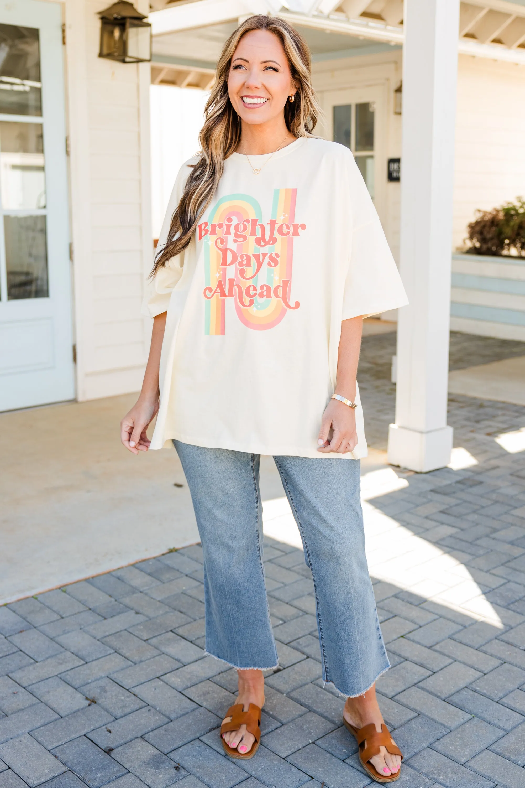 Brighter Days Boyfriend Tee, Ivory