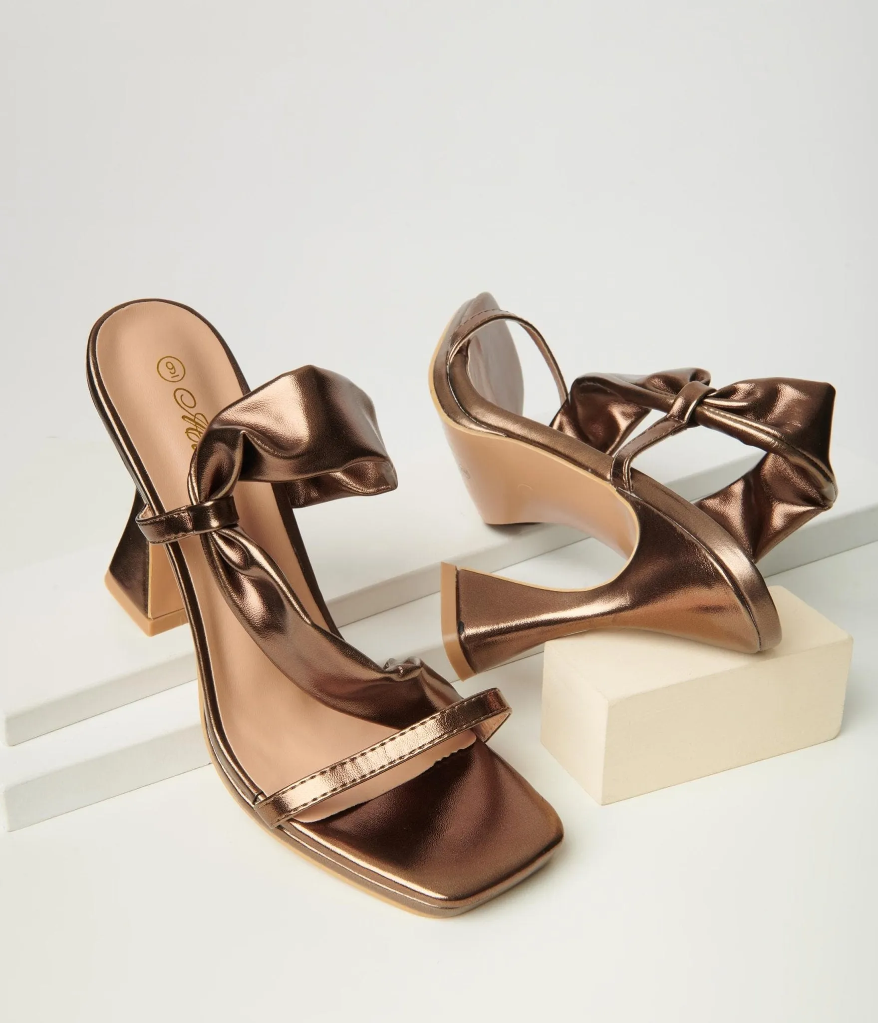 Bronze Matte Wrap Spool Heels