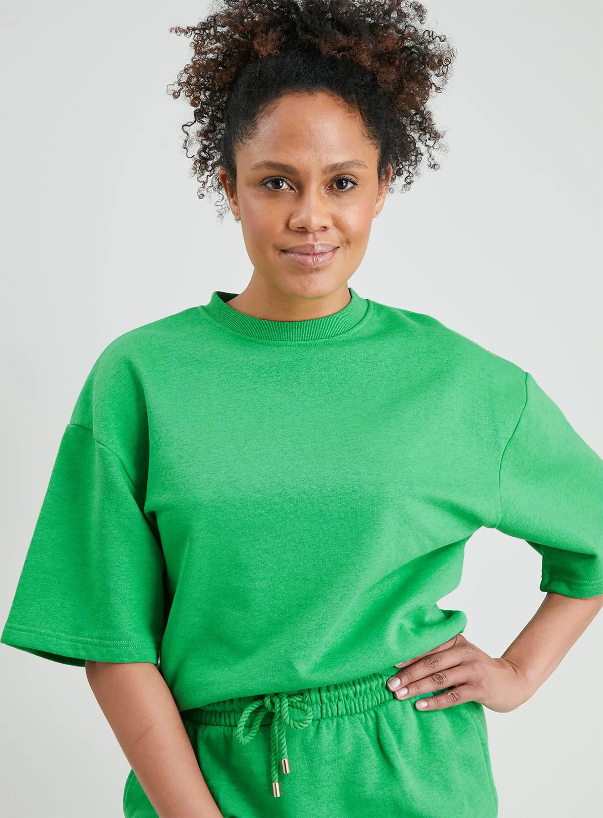 Buy Bright Green Overdyed Coord Sweatshirt L | Hoodies and sweatshirts | Tu