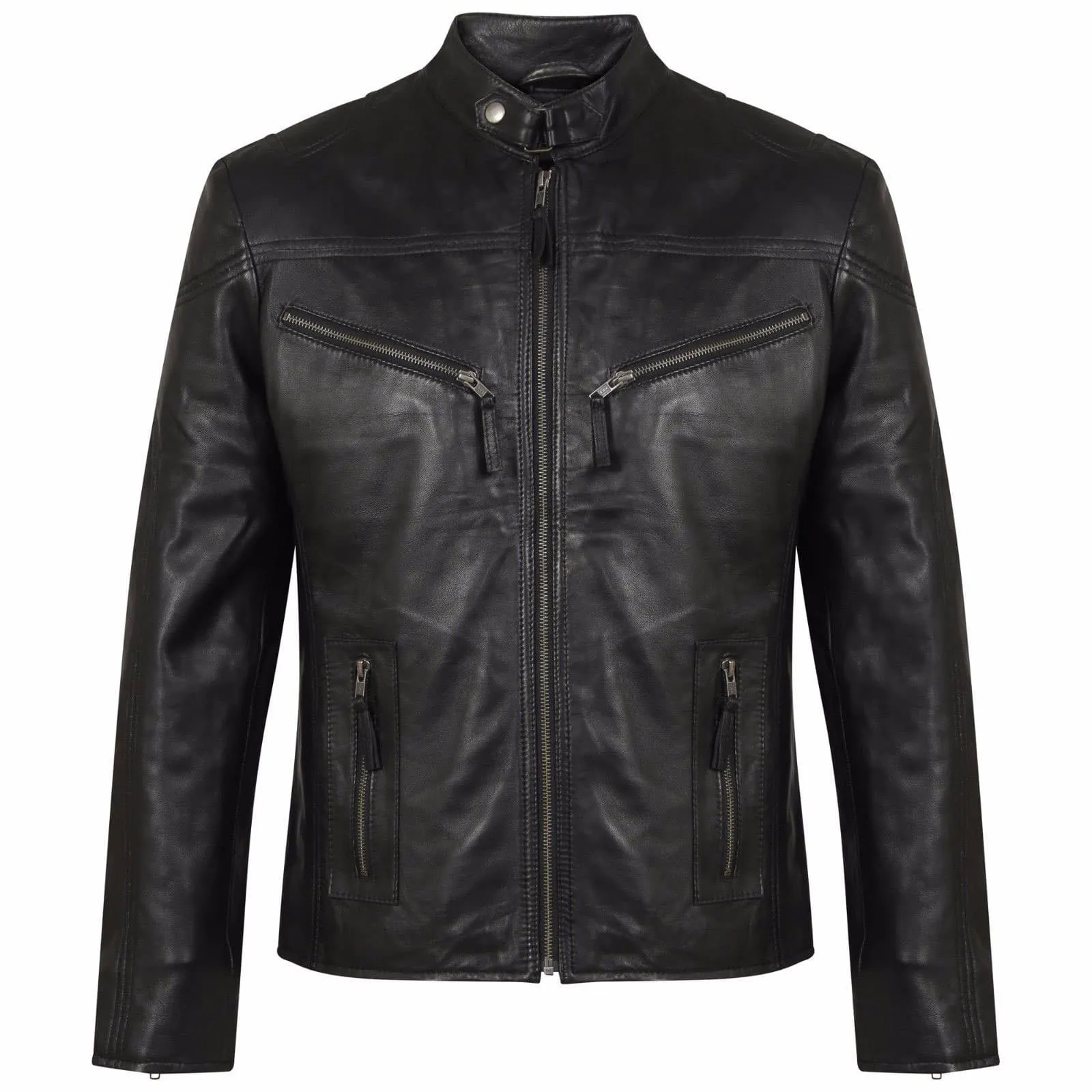 Buy Leather Jacket with Zipper Pockets - Jackets for Men 0070 | Kilt and Jacks