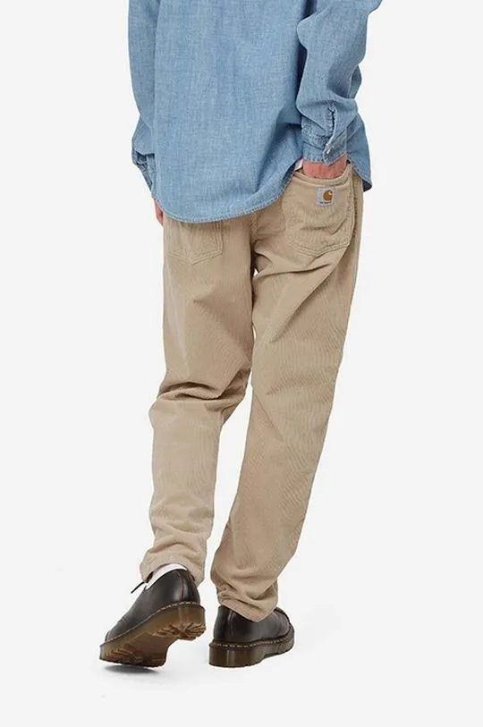 Carhartt WIP cotton trousers beige color