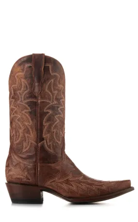 Cavender's Women's Brass Vesuvio Brown Snip Toe Cowboy Boots