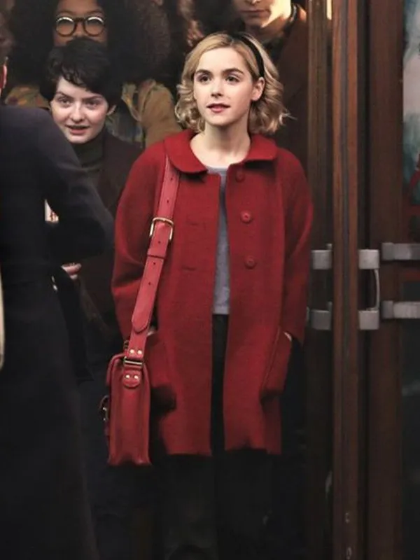 Chilling Adventures Of Sabrina Red Coat - Kiernan Shipka Wool Coat