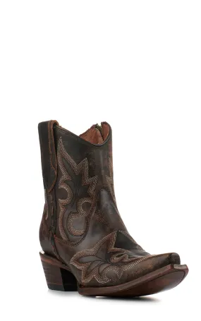 Circle G by Corral Women's Dark Brown Snip Toe Cowboy Booties