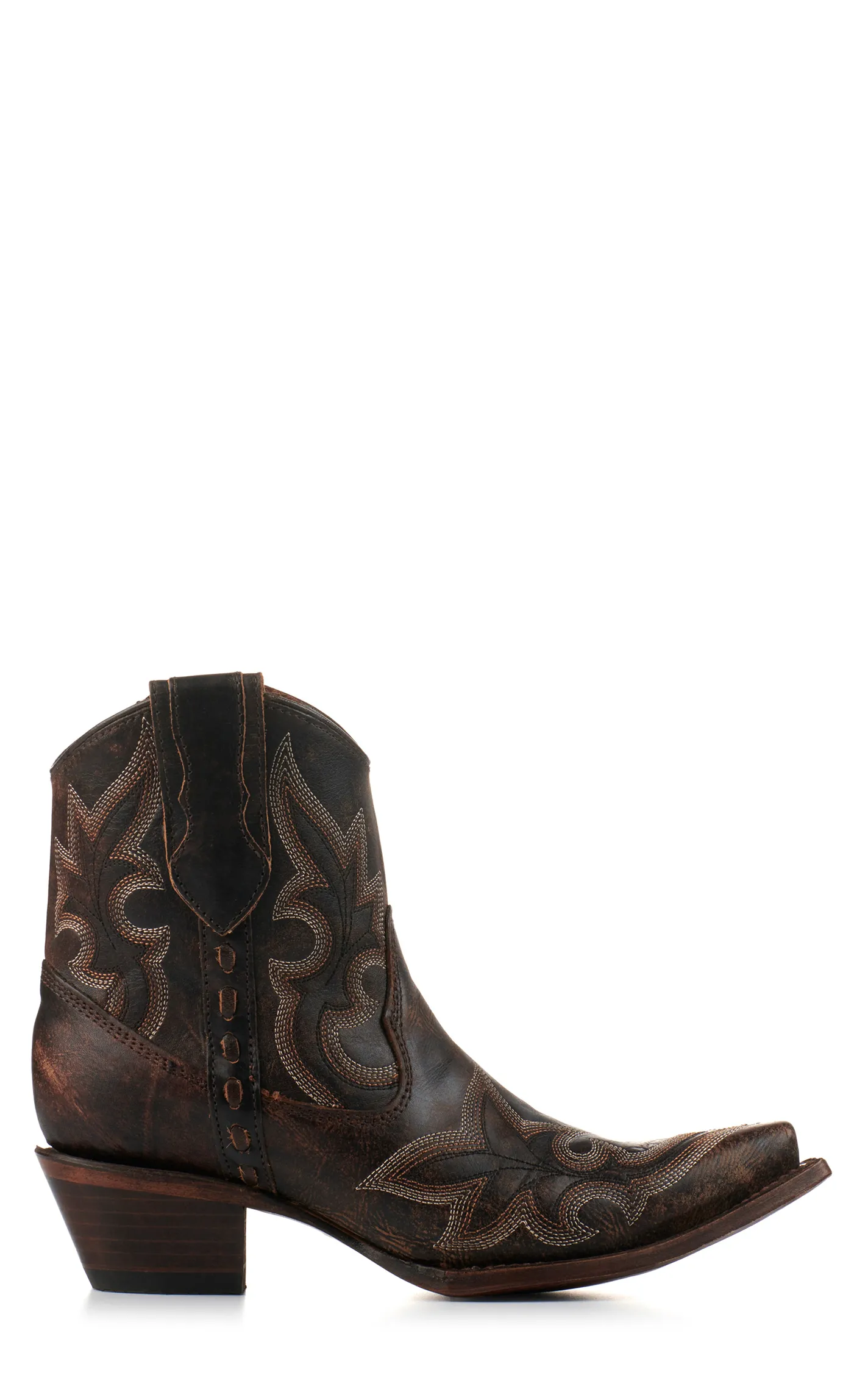 Circle G by Corral Women's Dark Brown Snip Toe Cowboy Booties