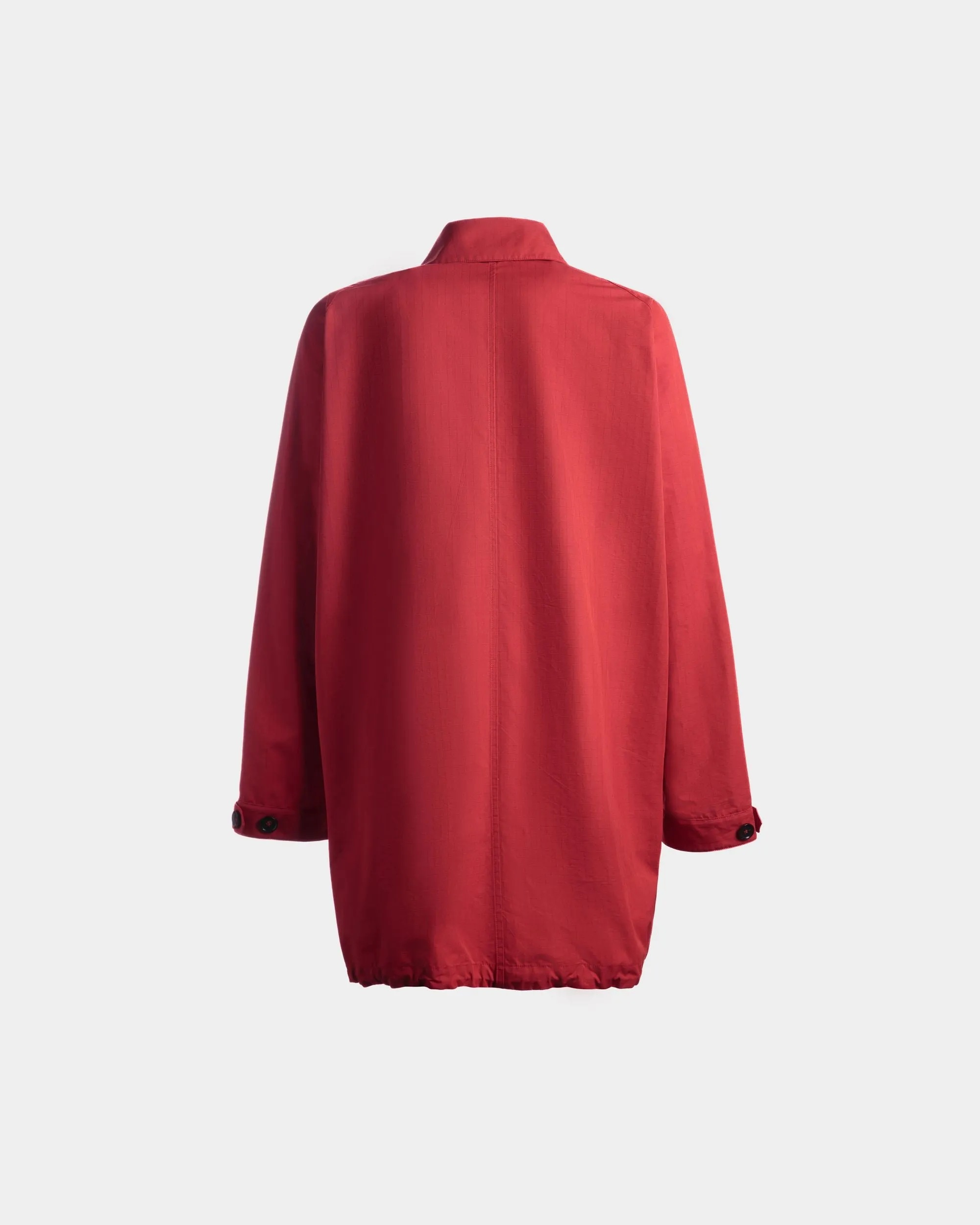 Coat in Candy Red Nylon 