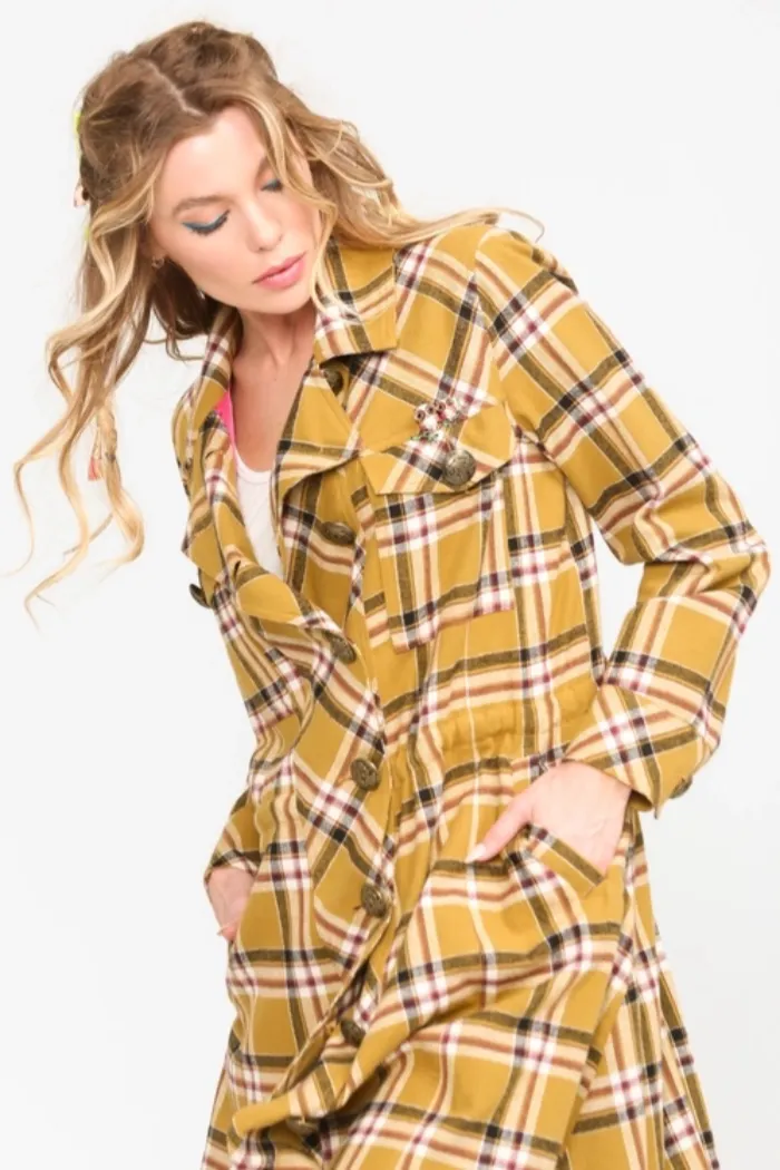 Coco Plaid Trench Coat