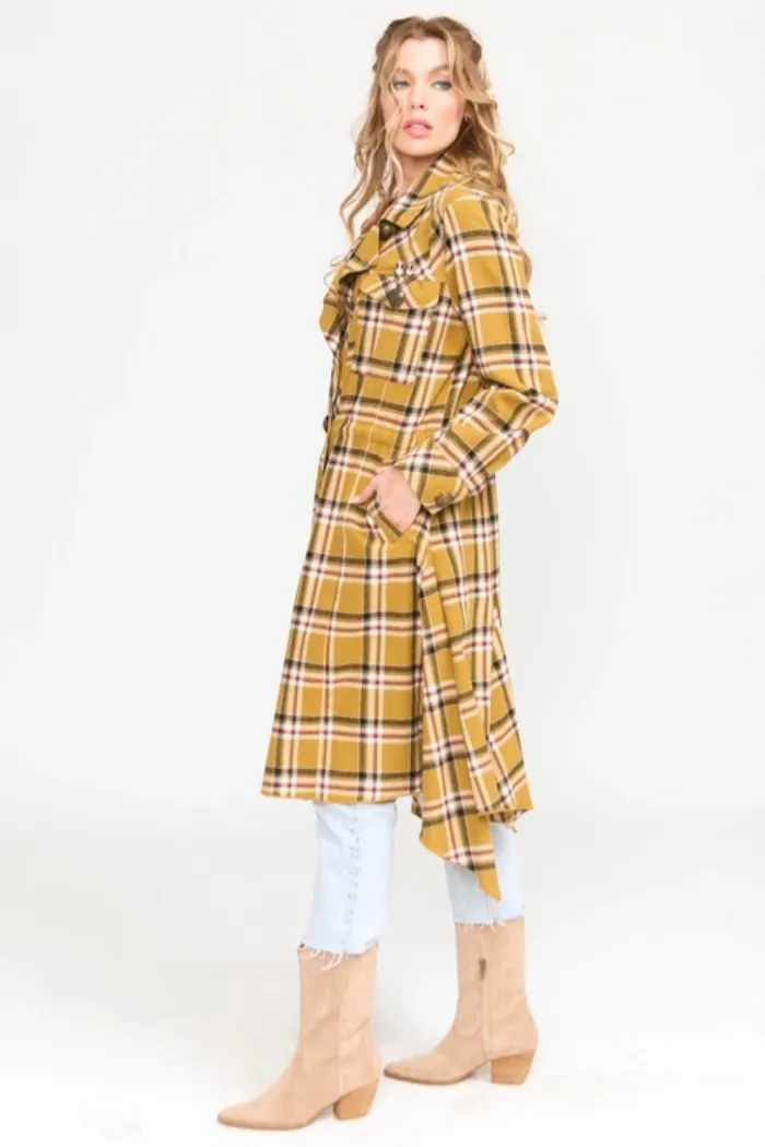 Coco Plaid Trench Coat