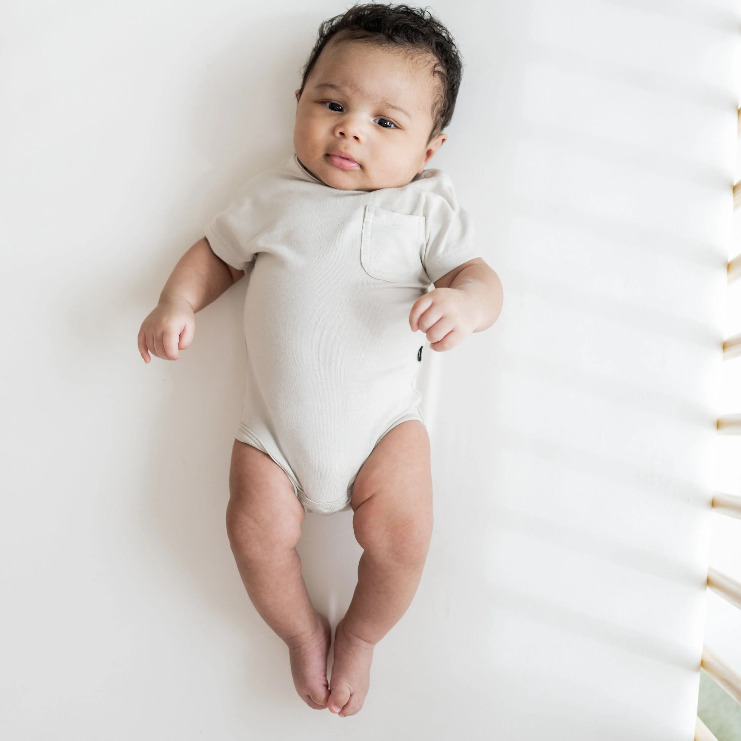 Crew Neck Tee Bodysuit in Oat