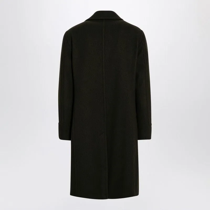 DARK GREEN WOOL BLEND DOUBLE-BREASTED COAT