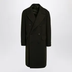 DARK GREEN WOOL BLEND DOUBLE-BREASTED COAT