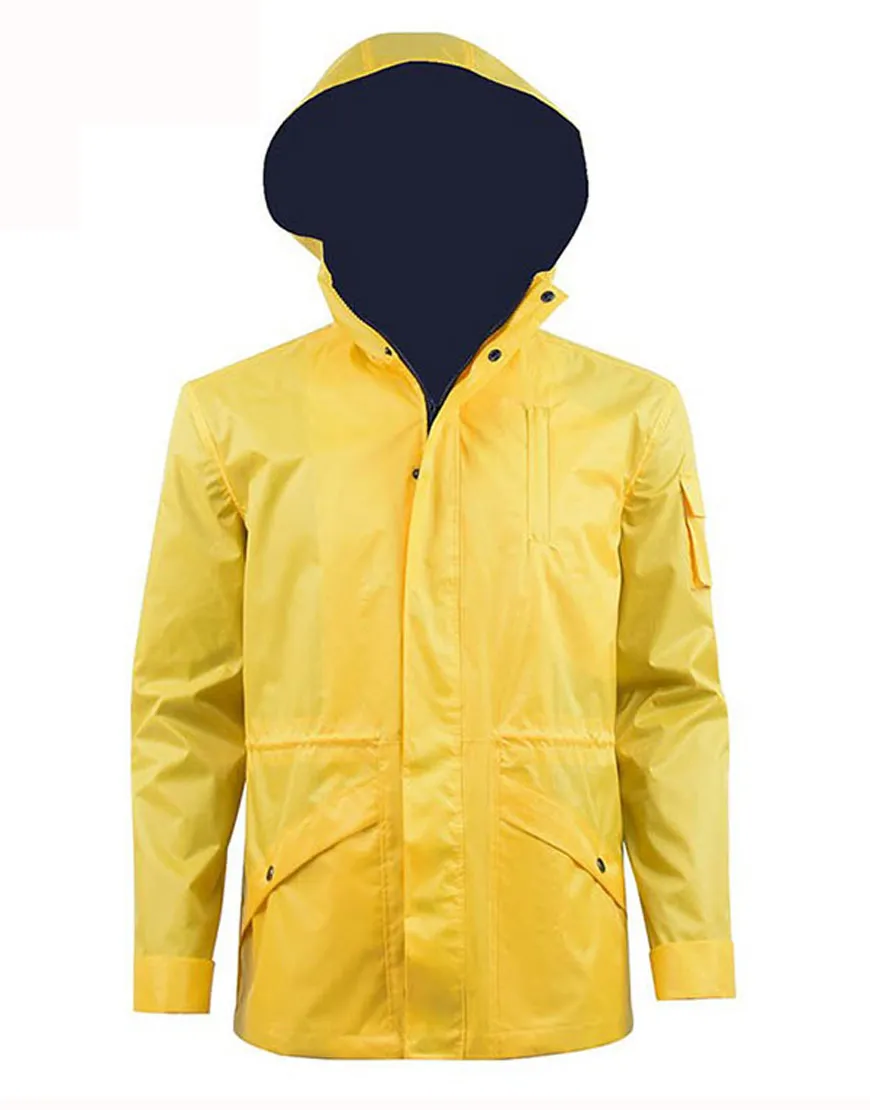 Dark Jonas Kahnwald Yellow Jacket | Louis Hofmann Hooded Long Jacket