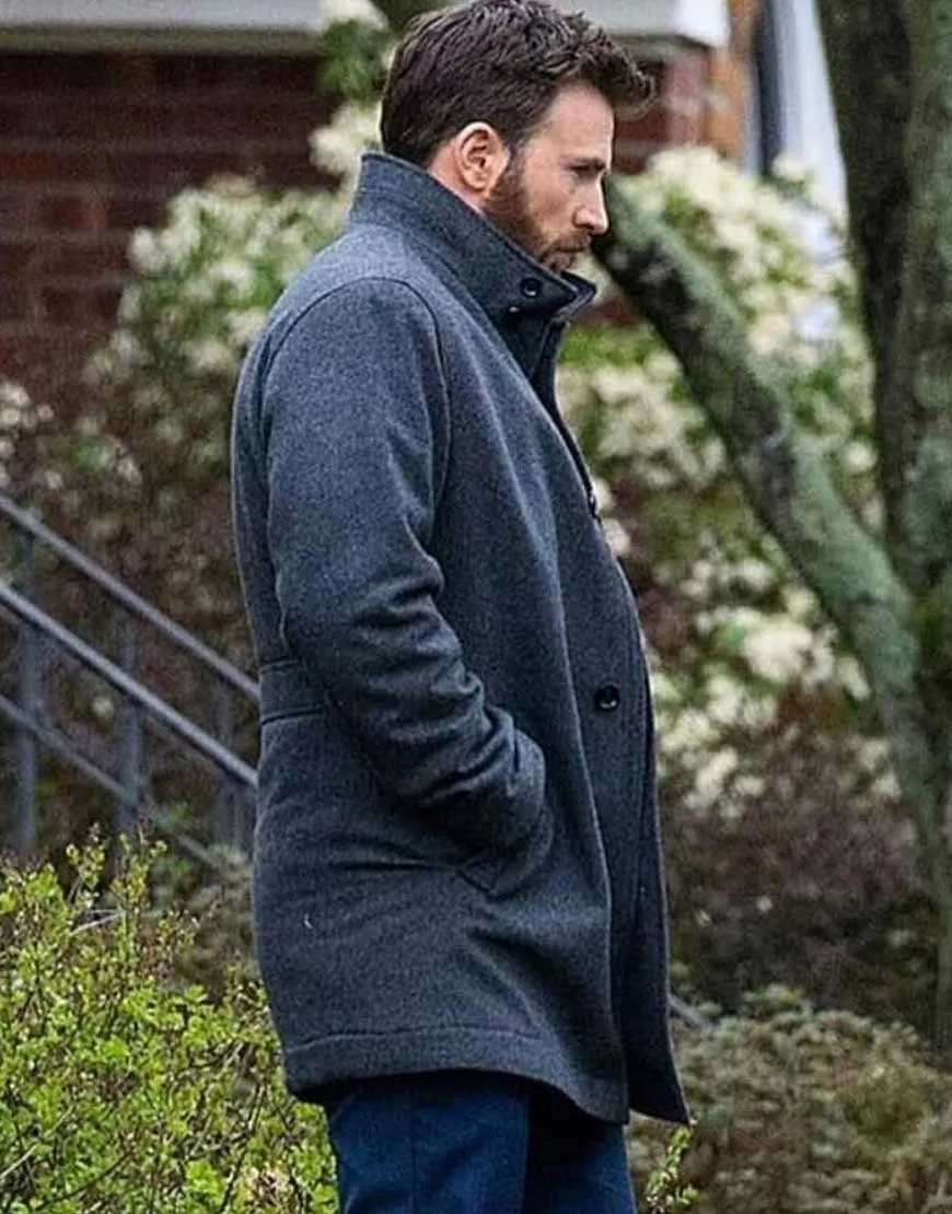 Defending Jacob Chris Evans Coat | Andy Barber Grey Woolen Coat