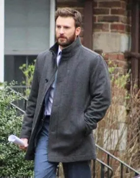 Defending Jacob Chris Evans Coat | Andy Barber Grey Woolen Coat