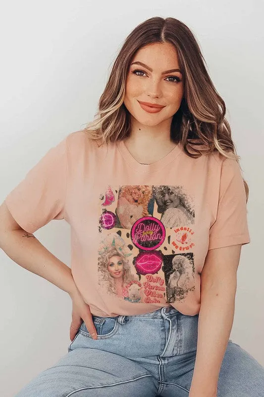 DOLLY PARTON COLLAGE GRAPHIC TEE PLUS SIZE