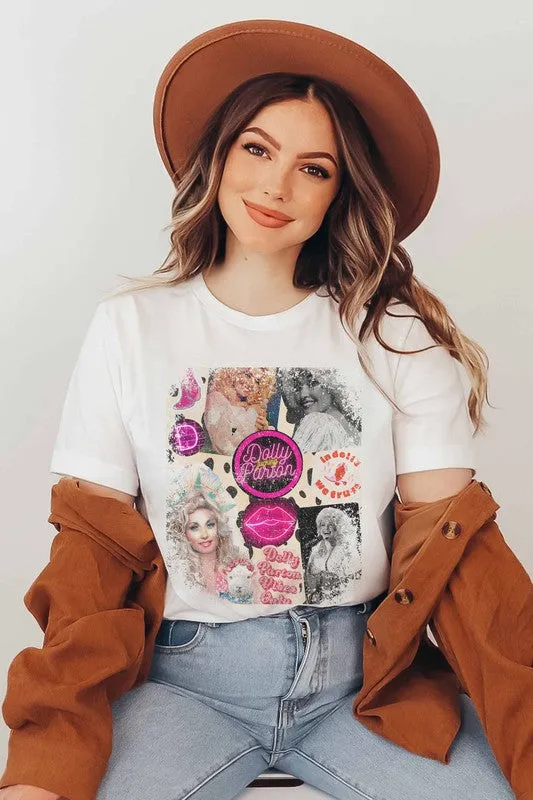 DOLLY PARTON COLLAGE GRAPHIC TEE PLUS SIZE