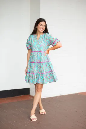 Dress Palmer Palm Fresca Teal