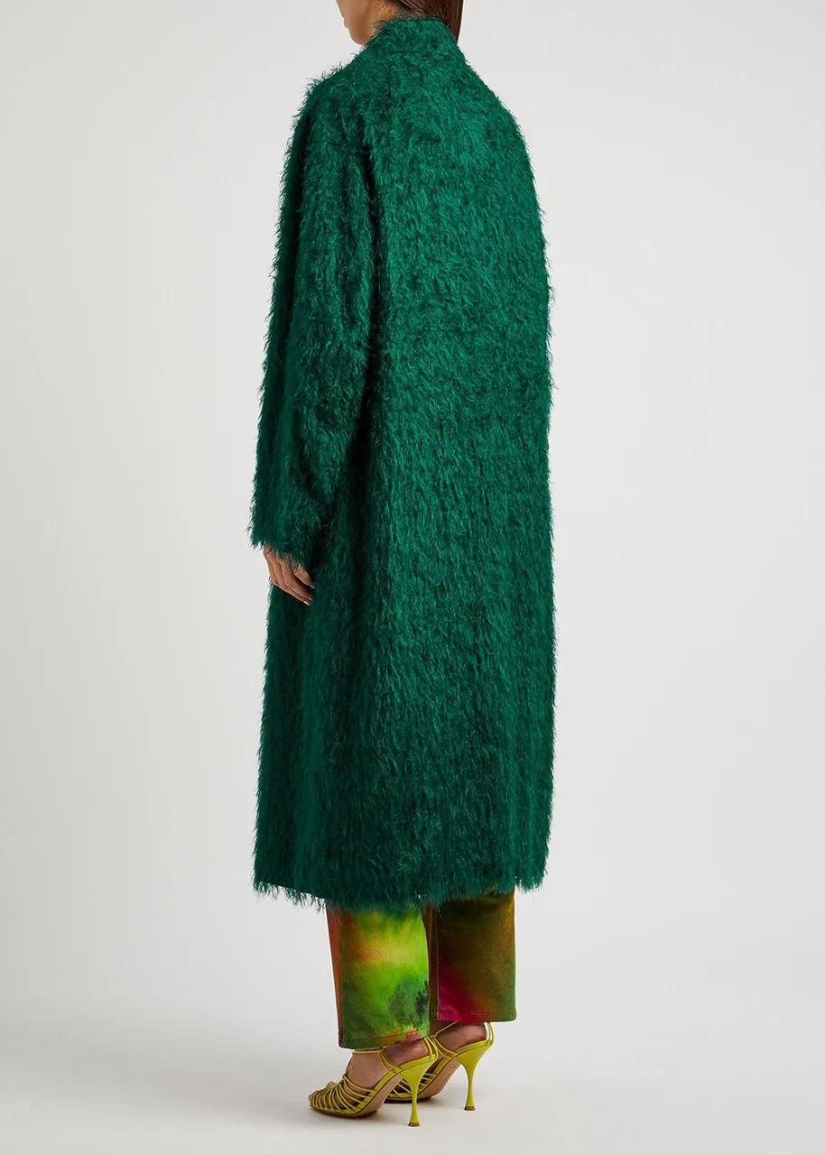 DRIES VAN NOTEN Rosa teal textured coat -                         -                     -                