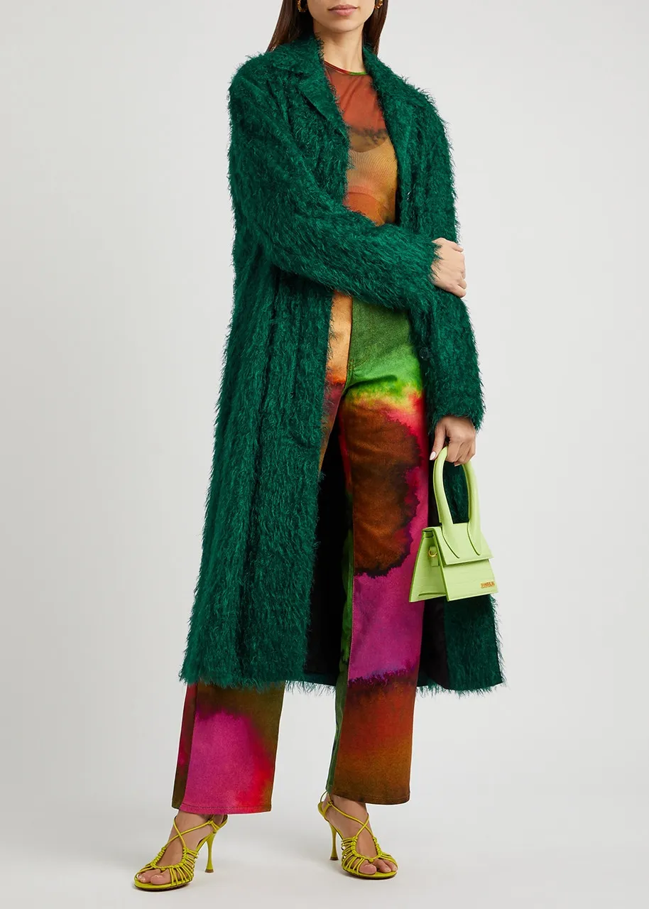 DRIES VAN NOTEN Rosa teal textured coat -                         -                     -                