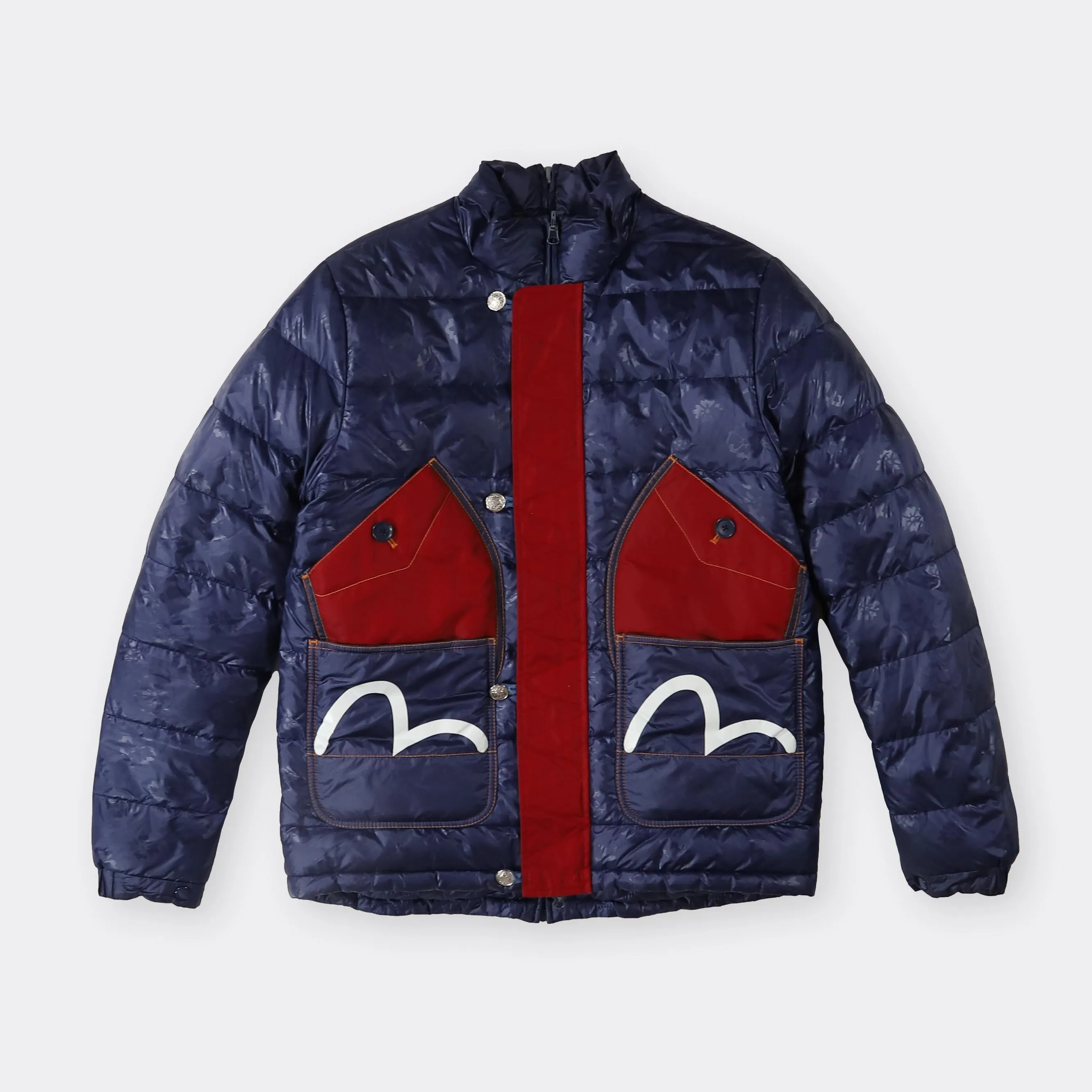 Evisu Vintage Reversible Puffer Coat - Medium