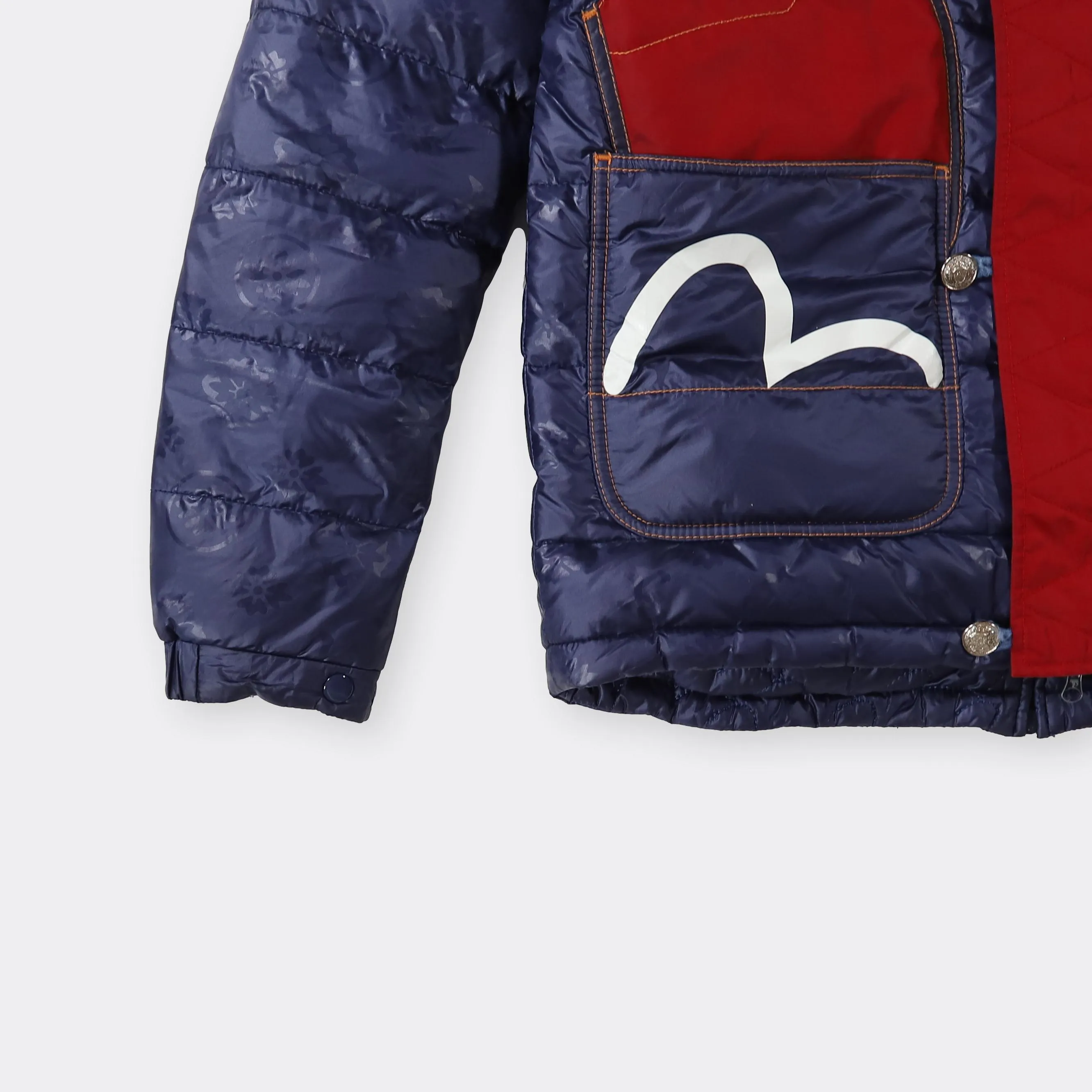 Evisu Vintage Reversible Puffer Coat - Medium