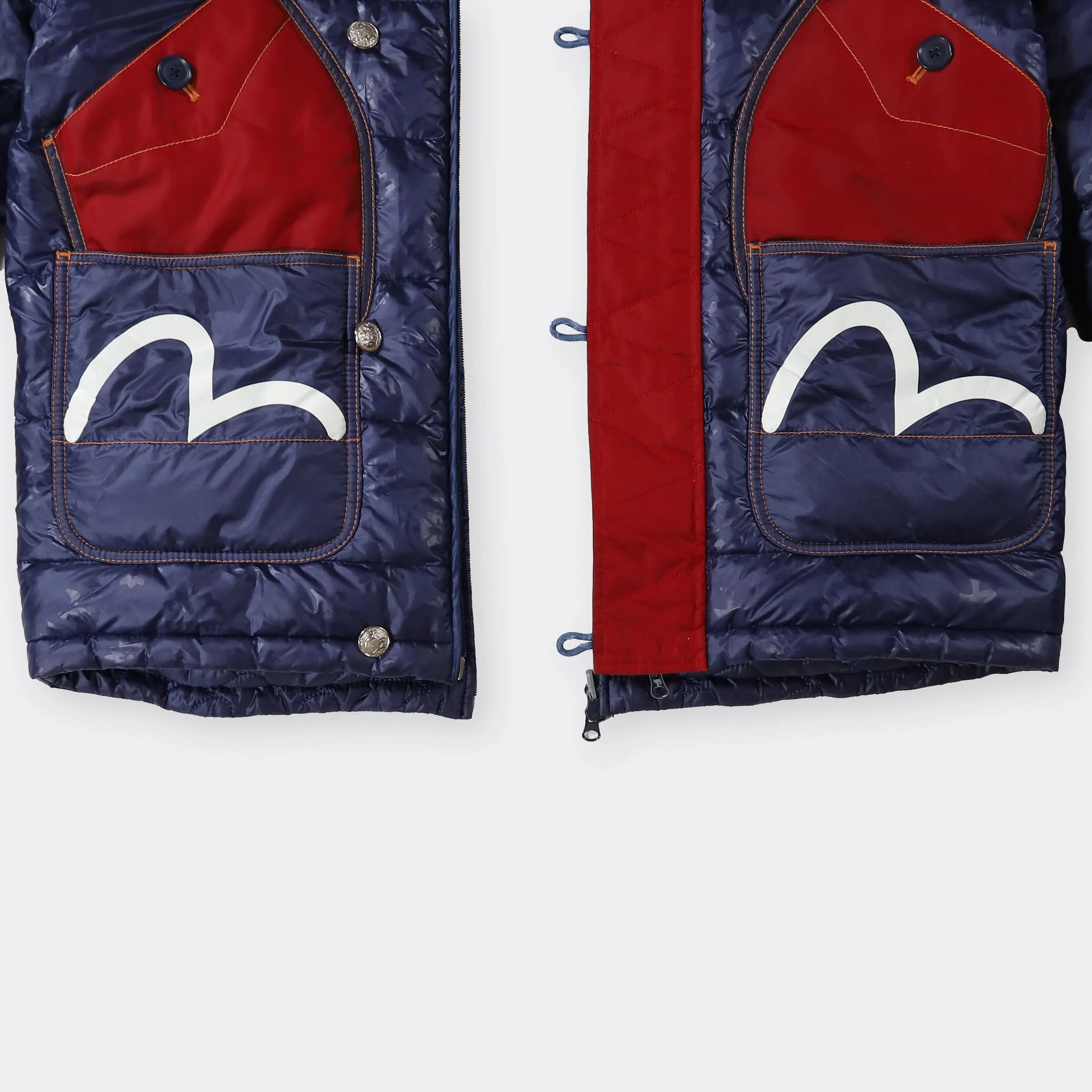 Evisu Vintage Reversible Puffer Coat - Medium