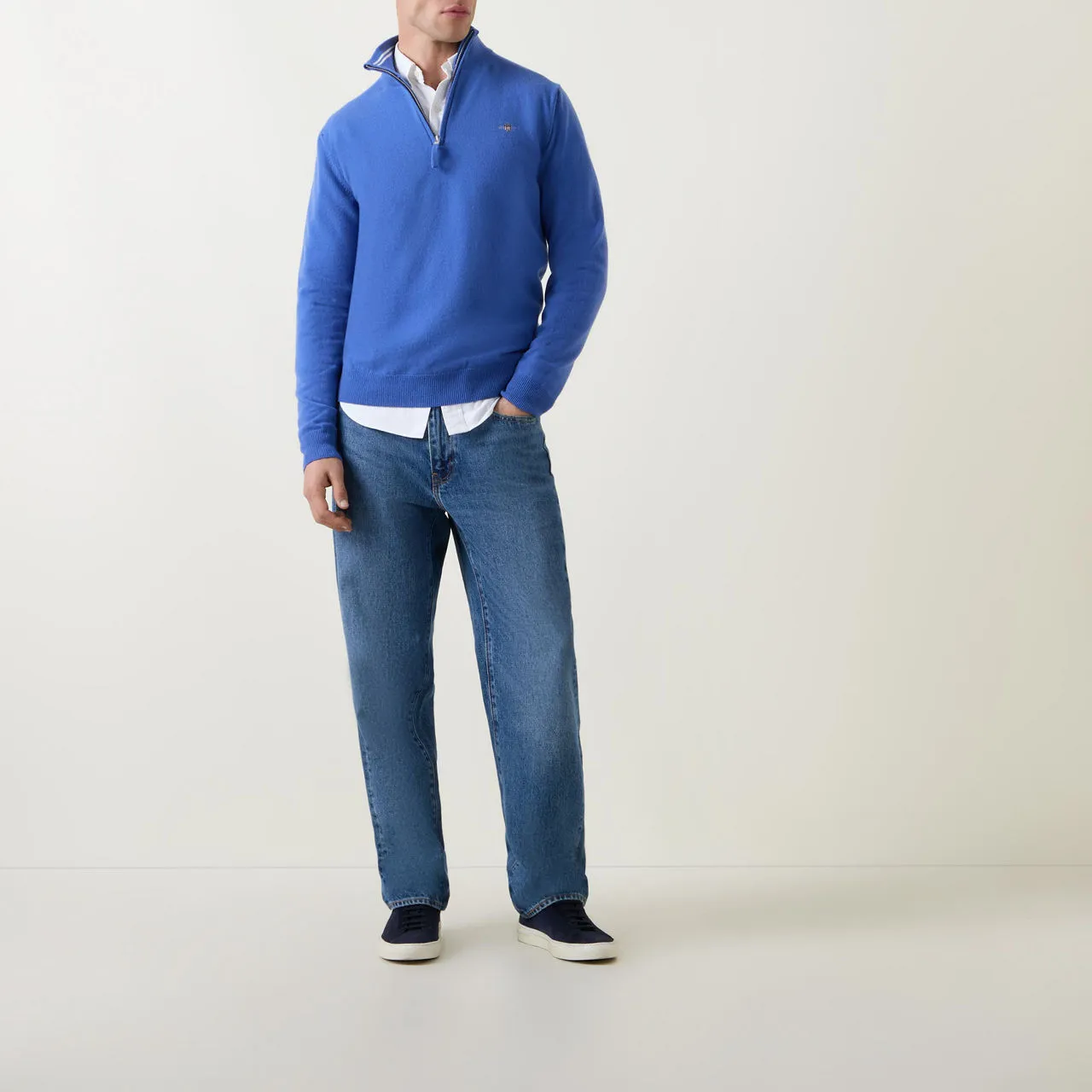 GANT Superfine Half-Zip Sweater - Blue