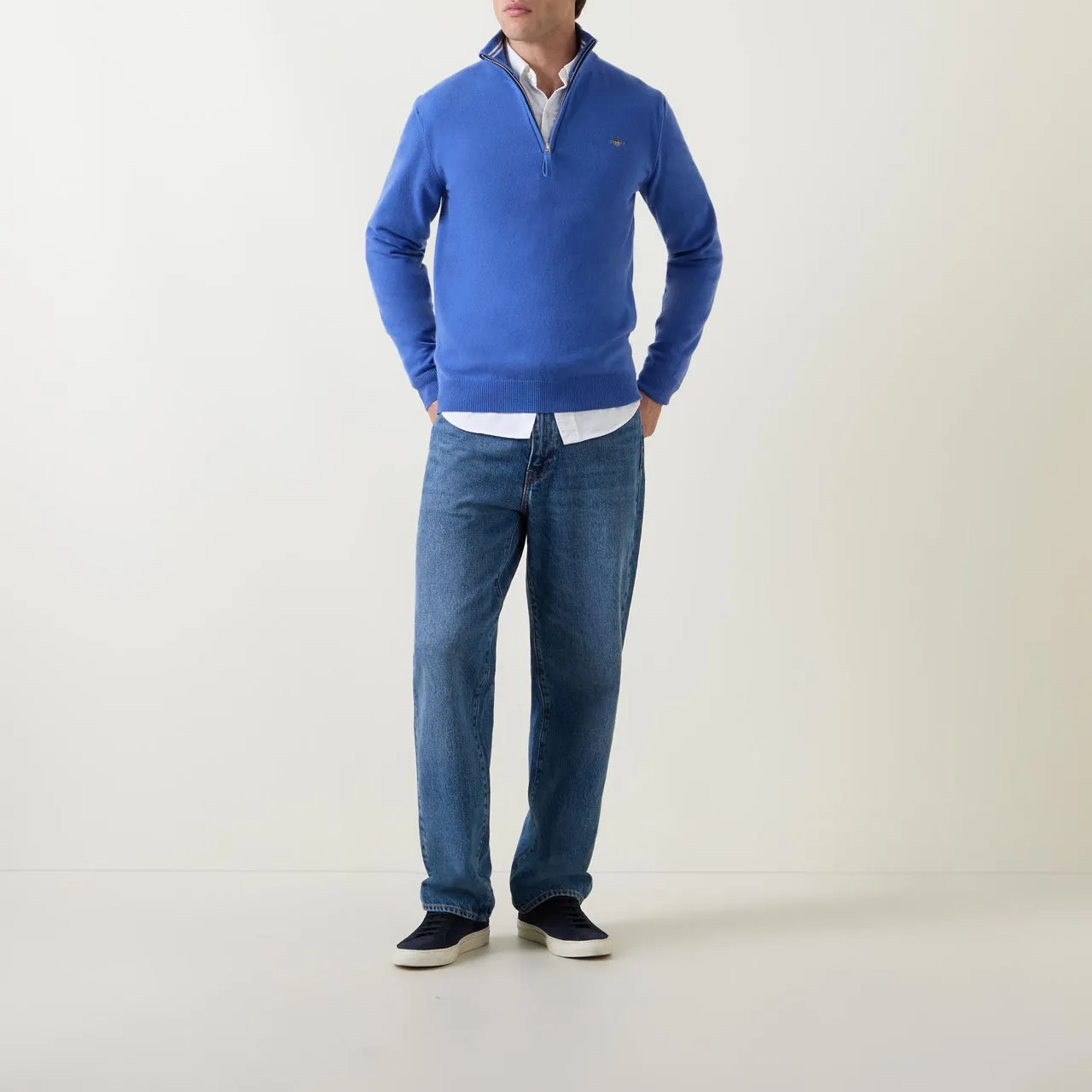 GANT Superfine Half-Zip Sweater - Blue