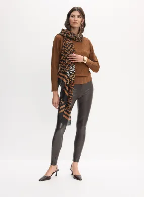 Geometric Stitch Sweater & Vegan Leather Leggings