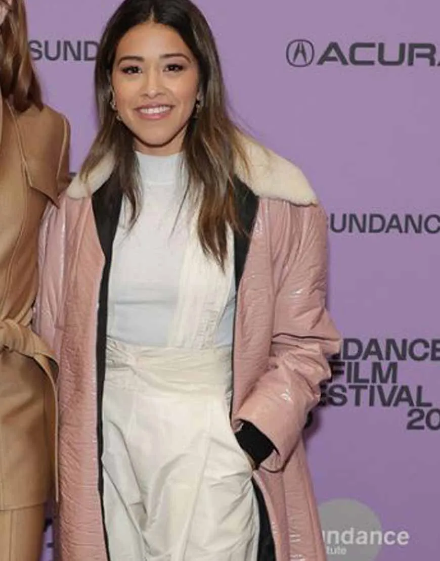 Gina Rodriguez Coat | Gina Rodriguez Pink Leather Coat - Ujackets.com