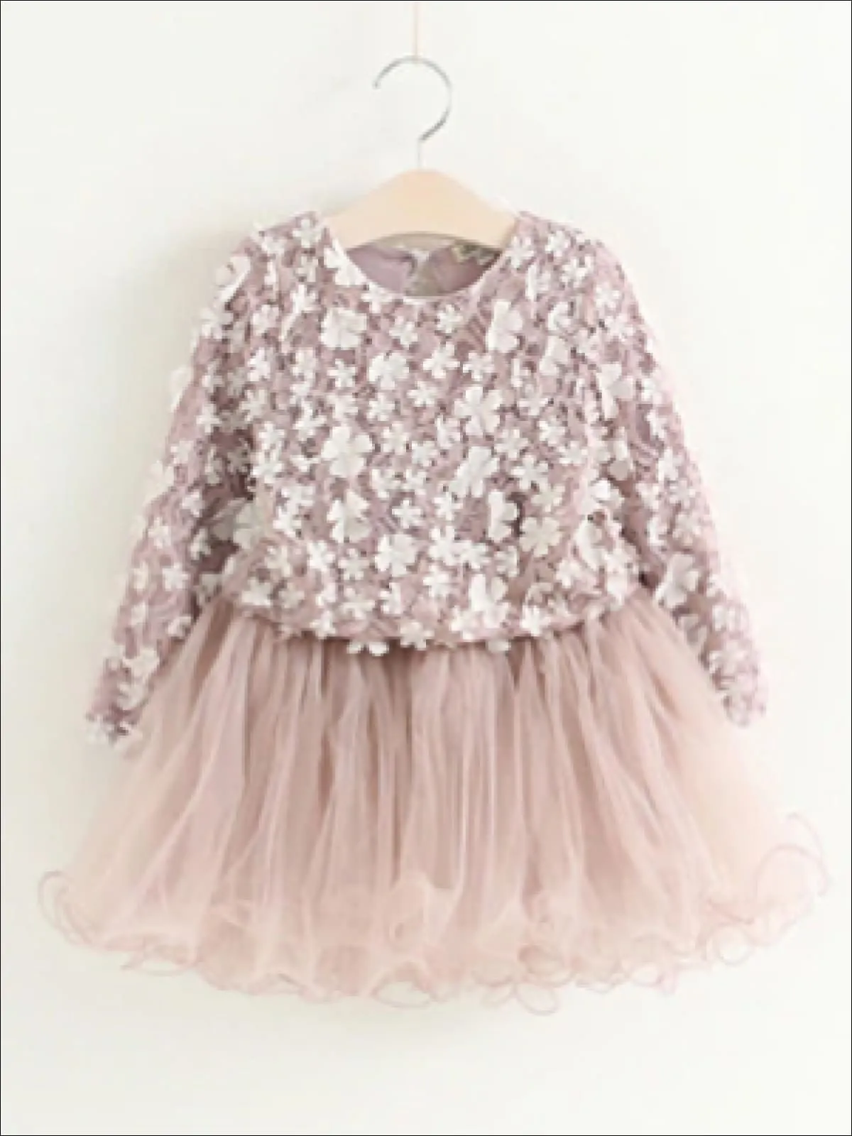 Girls 3D Flower Sweater Tutu Dress