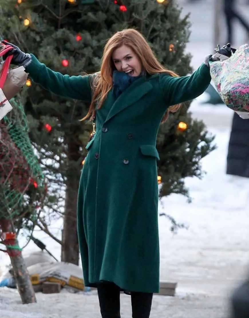 Godmothered Isla Fisher Green Coat | Mackenzie Green Coat | Ujackets